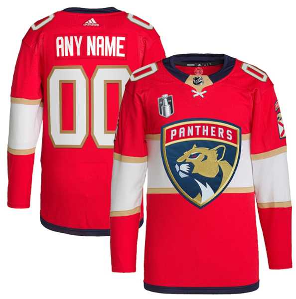Mens Florida Panthers Active Player Custom Red 2023 Stanley Cup Final Stitched Jersey->customized nhl jersey->Custom Jersey